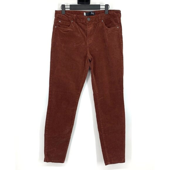 Kut from the Kloth Pants Diana Skinny Corduroy Brown Relaxed Fit - Picture 1 of 10